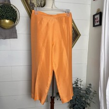 Vintage 1960s Bobbi Bee Peach Orange Silk Capri Peddle Pusher Pants Sz 12
