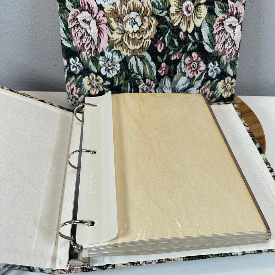 Винтажный набор (2) цветочный гобелен фотоальбом хранения магнитные + Flip 90-х Cottagecore - Изображение 2 из 4