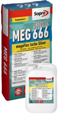 Sopro MegaFlex S2 Turbo MEG 666 Flexkleber Komp. A 25 kg + Komp. B MEG 1567 8,5 