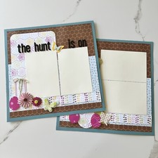 Premade Scrapbook Pages 12x12 - The Hunt Is On - Easter