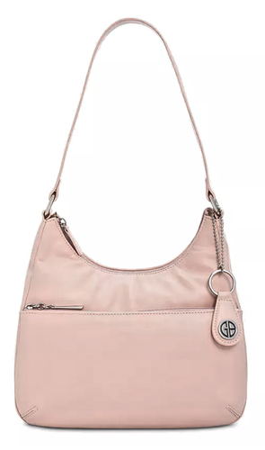 Giani Bernini Nappa Leather Hobo Shoulder Bag Purse Rose Pink / Silver NWT - Picture 3 of 6