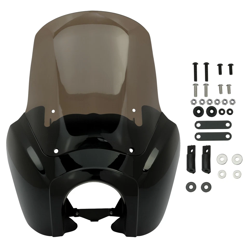 Carenado de faros con parabrisas de 15"" para Harley Dyna Wide Glide Fat Bob T-Sport Foto 3 de 4