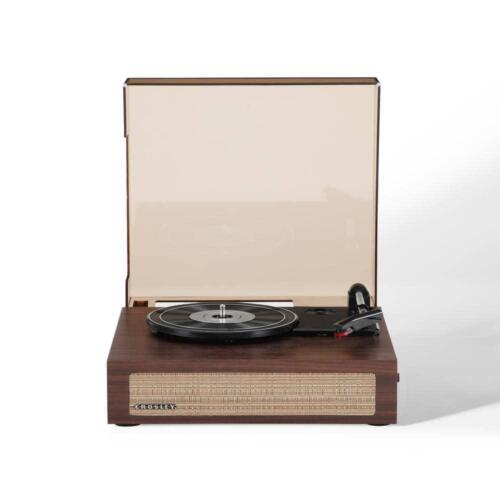 Crosley Turntable Walnut 3-Speed Bluetooth Compact Dust Cover Headphone Jack - Picture 1 of 9