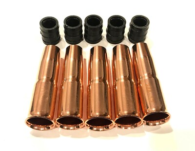 5-pk Gas Nozzle 24A-62 5/8'' & 5-pk Insulator 34A for Tweco  & Lincoln Mig Guns