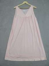 Vintage Vanity Fair Nightgown Women L Pink Lace Trim Sleepwear Cottagecore Retro