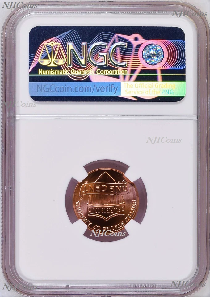 2019 W First "W" Uncirculated Cent First Releases NGC MS70 RD Portrait Label - Image 2 of 2