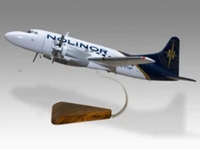 Convair 580 Nolinor Aviation Desk Wood Airplane New Model Small Scale 1/100