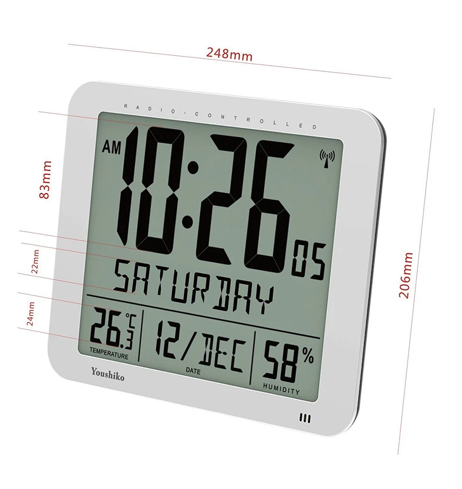 Radio Controlled Wall Clock ( UK Version ) , Large 3.27 inches Time Jumbo Large - Image 4 of 4