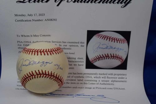 Joe DiMaggio PSA DNA Autograph American League Signed Baseball