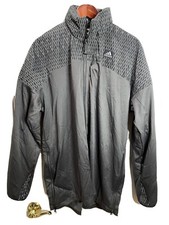 Adidas Black/Gray Jacket With Hoodie Full Zip Size L Pit.24in L30in.