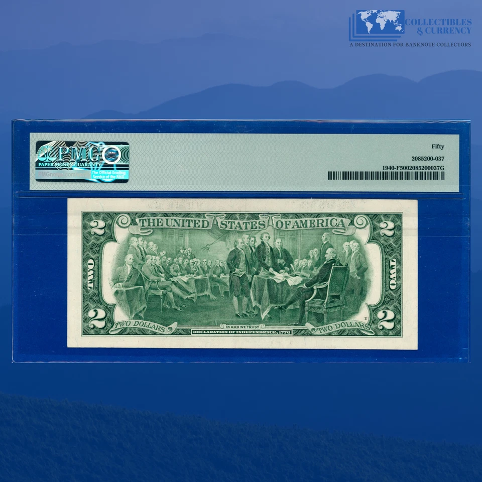 2013 FRN $2 Rare Fancy Near Solid Serial Number 12222222, PMG ABOUT UNC 50 - Image 2 of 2
