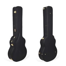 Crossrock Wooden Case for Acoustic Bass Guitars-Black