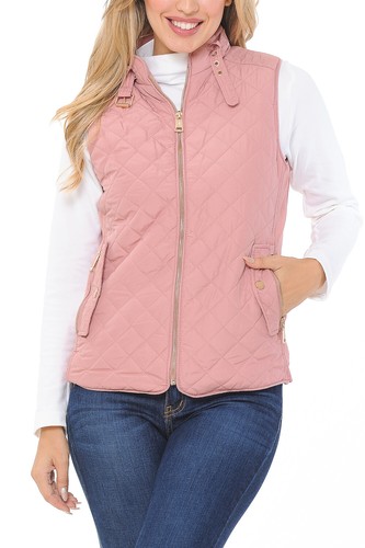 Chaleco acolchado ligero con capucha de piel con cremallera para mujer Auliné Collection - Imagen 82 de 109