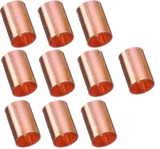 EZ-FLUID Plumbing 1/2"C X C Lead Free Solder Sweat Copper Slip Coupling No Stop