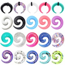 14G-20MM Acrylic Ear Gauge Kit Spiral Taper Plug Earring Stretcher Piercing Set