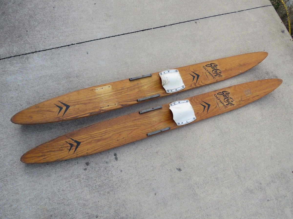 Vintage Water Skis Marked “Ski Craft Olympic” ~ Parts or