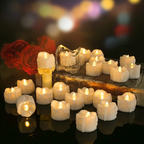 12/24PCS Flameless LED Tea Lights Votive Candles Lamp Decor Battery Operated Set - Picture 1 of 18