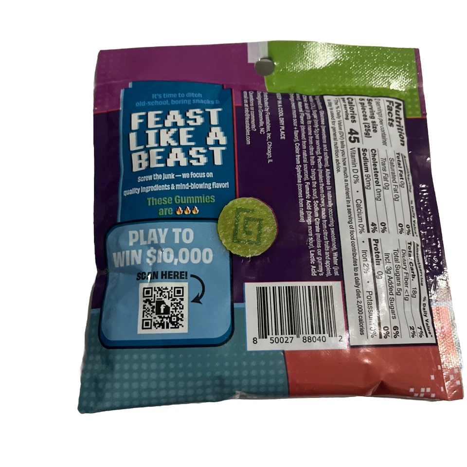 MR BEAST FESTABLES KARL GUMMIES - Manzana verde agria paquete de 2 BB 4 2025 Foto 4 de 4