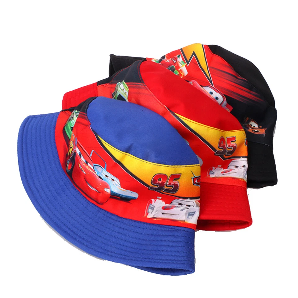 Baby Toddler Cartoon Car Bucket Beach Sun Hat Kids Boy Girl Fisherman Cap Summer - Image 2 of 4