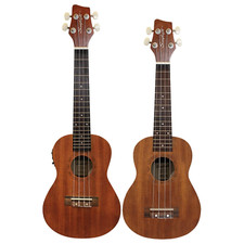 Sawtooth Mahogany Soprano and Concert Electric Ukulele