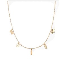 J Crew Girls' London Charm Necklace Gold metallic