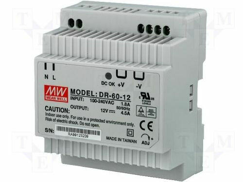 Meanwell DR-60-12 Alimentatore 12V 4.5A Guida DIN - Affidabilità Industriale