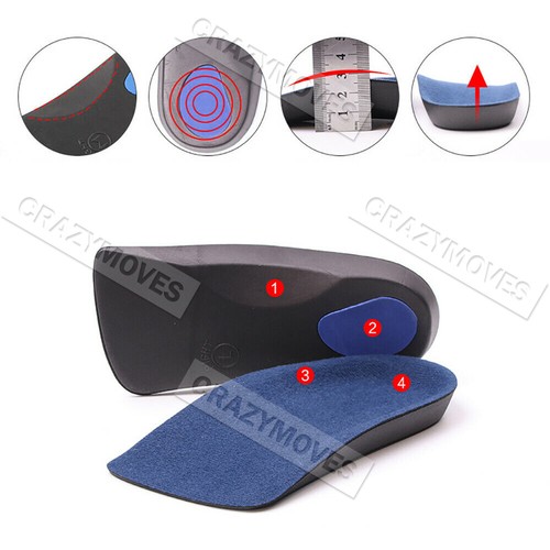 3/4 Support Insoles Orthotic Arch Flat Feet Plantar Fasciitis Arche Shoe Pad VIC - Picture 8 of 15