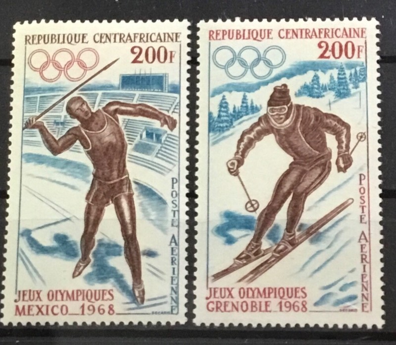 CENTRAL AFRICA #C54-C55. 1968 OLYMPIC GAMES.   MNH
