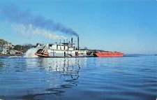 Postcard The Lone Star Steam Tow Boat Quint Cities Davenport Iowa