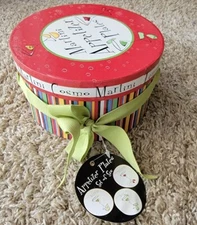 Martini Appetizer Plates set of 6 Apple Lemon Drop Cosmopolitan Vtg Gift Box