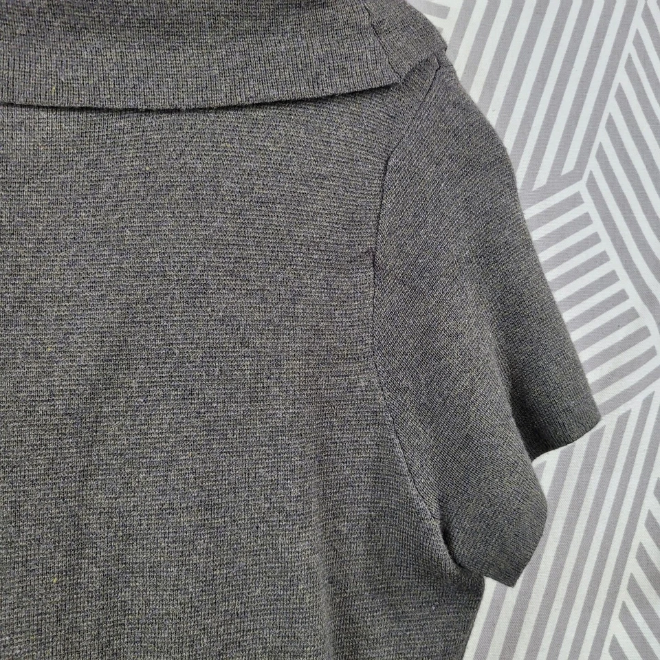 Coldwater Creek шерсти свитер мини-платье размер большой вязаный серый воротник туника - Изображение 4 из 4