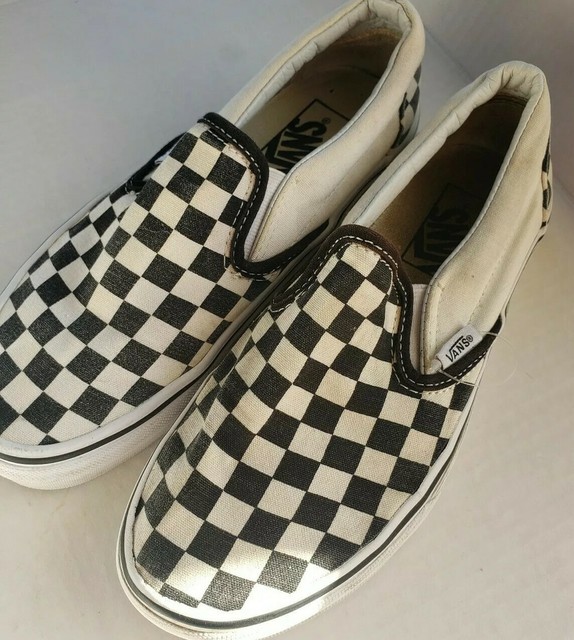 vans womens checkered slip ons