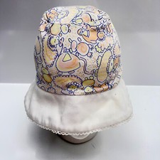 Vintage Colorful With White Eyelet Lace Sun Baby Infant Girl Bonnet Cap Hat
