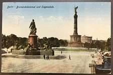 Berlin - Bismarckdenkmal und Siegessäule, Postkarte 1929