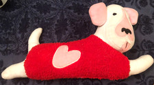 Valentine White Puppy Dog 18" Wide Plush Figure