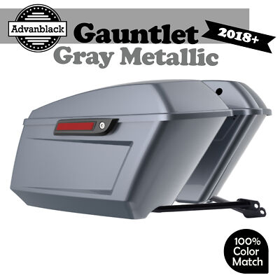 Gauntlet Gray Metallic Holeshot Performance Saddlebag Kit For M8 Low Rider ST