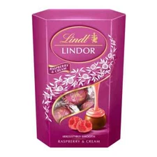 LINDT LINDOR RASPBERRY & CREAM Pralines Box 200g / 7.1oz