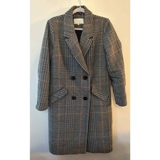 Vila “vilikely” Long Wool Jacket Women’s Medium Herringbone Double Breasted