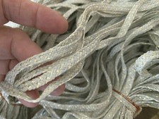 vintage woven 1940s braid raffia millinery 1/4" oyster pearl 10yd made in France