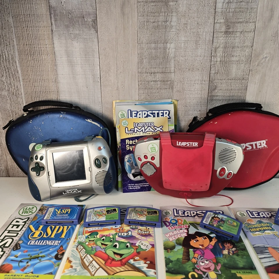 Leap Frog Leapster Educational Learning Lot Of 2 Handhelds 11 Games * For PARTS - Image 3 of 4