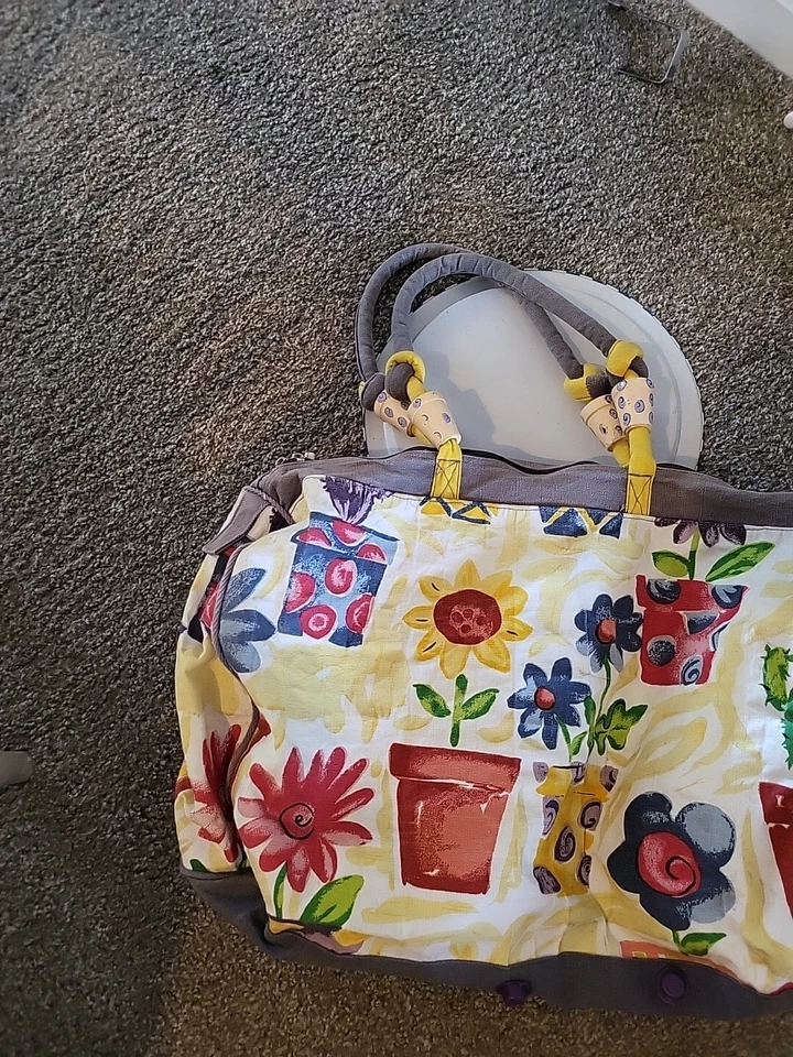 Bolso de Lona Grande Jumbo Sun N Sand Jardín Temático Macetas Playa Lona Foto 2 de 4