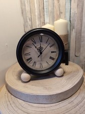 Antique Design Black Clock with Rustic Ball Feet by Heaven Sends Home Decor