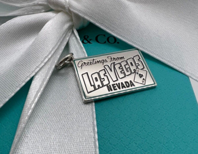 Tiffany & Co. Las Vegas Postkarte Charm für Armband oder Halskette Silber 925 