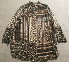 Chico s Women s Blouse 3 Brown Blouse Top Leopard Print Sheer 1689