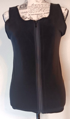 Ann Michell Medium Black Vest Powernet, Zip, Hook & Loop Control, Smooth Support