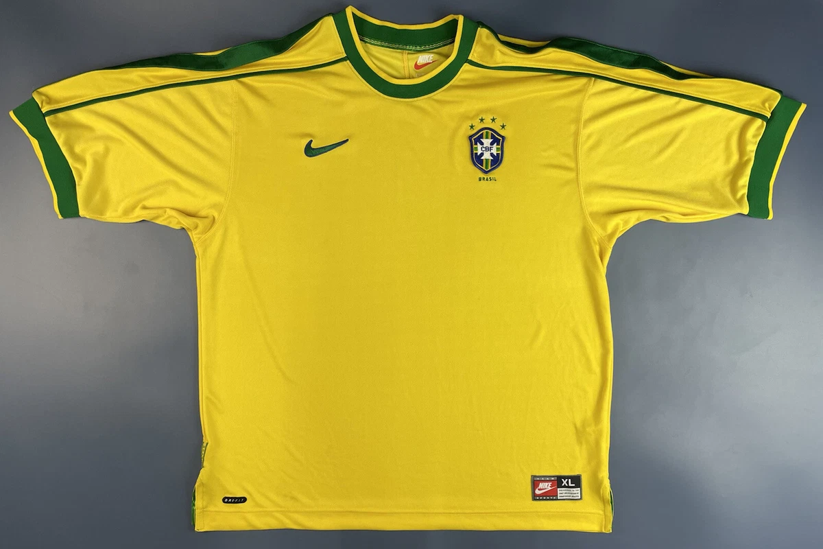 BRAZIL NATIONAL TEAM 1998/2000 HOME FOOTBALL SHIRT NIKE SOCCER JERSEY SIZE  XL