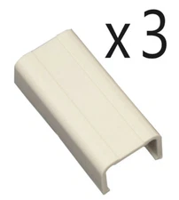 3 Pack - 1.75" Raceway Conduit Cable Management Wire Mold Joint Cover White