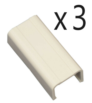 3 Pack - 1.75'' Raceway Conduit Cable Management Wire Mold Joint Cover White