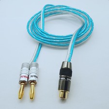 Phono RCA Female Jack to 4mm Banana Plug Audio Speaker amplifier cable 1 16FT