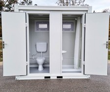 WC Container Sanitärcontainer Toilettencontainer mit Dusche RAL9002 Weiss